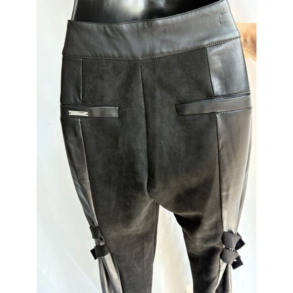 Maniere de Voir Vegan Leather Suede Pants Goth Rocker Size 10 Party Alternative - Picture 6 of 12